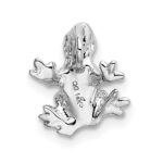14k White Gold Solid Polished 3-D Frog Charm - Image 3