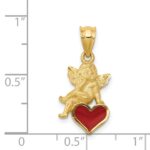 14k Red Enameled Angel on Heart Pendant - Image 4