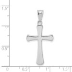 14k White Gold Hollow Cross Pendant - Image 4
