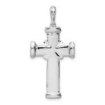 14k White Gold Center -X- Latin Cross Pendant - Image 3