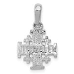 14k White Gold Jerusalem Cross Charm - Image 4