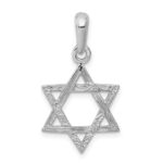14k White Gold Star Of David Pendant