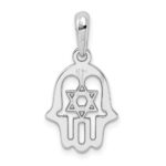 14k White Gold Star of David Chamseh Pendant - Image 3
