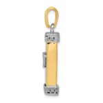 14K Two-Tone 3-D Mezuzah with Shin Pendant - Image 2