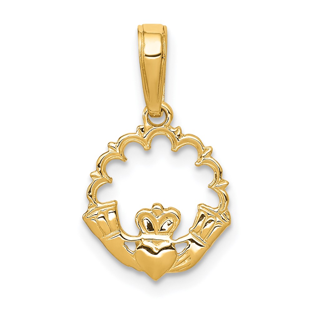 K1529.jpg 14k Polished Claddagh Pendant - Image 1