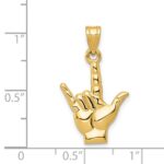 14k Polished I Love You Hand/Sign Language Charm - Image 4