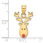 14k Enameled Red-Nosed Reindeer Charm - Image 4