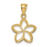 14k Polished Cut-out Plumeria Pendant - Image 4
