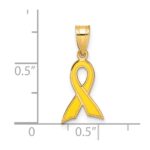 14k Small Yellow Enameled Awareness Ribbon Charm - Image 4