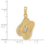 14K and White Rhodium Double Flip-Flop Pendant - Image 3