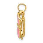 14k 3-D Pink Enameled Sunglasses with Moveable Sides Pendant - Image 2