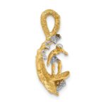 14K and White Rhodium 3-D Surfer In Wave Charm - Image 2