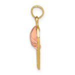 14k Two-tone Basketball Hoop with Ball Pendant - Image 2