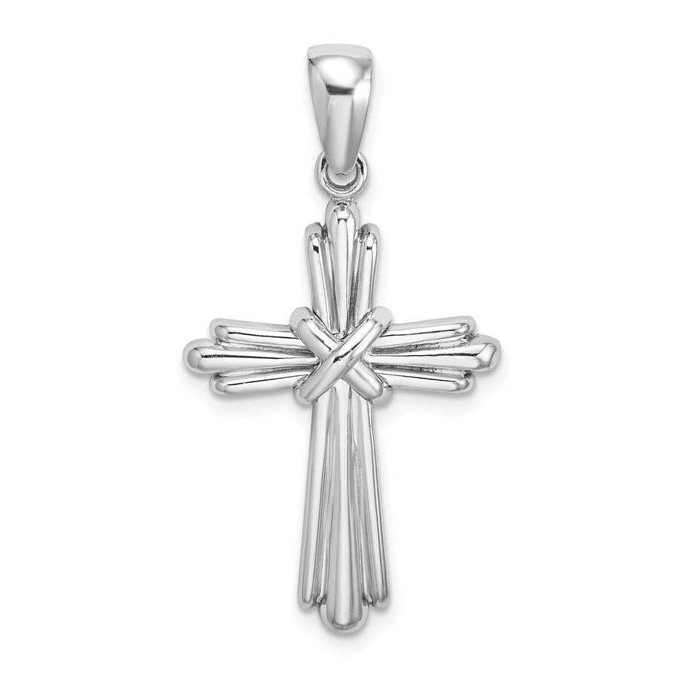 K2172W.jpg 14k White Gold Polished -X- Center Cross Charm - Image 1
