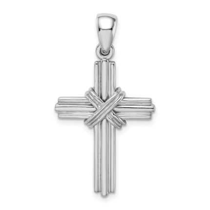 14k White Gold -X- Center Passion Cross Pendant