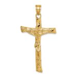 14k Rugged Tree Crucifix Pendant