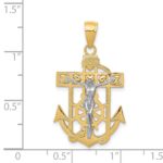 14k Two-tone Mariners Crucifix Pendant - Image 3