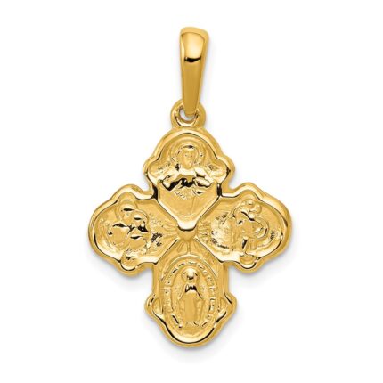 14k Polished Four-Way Medal Pendant