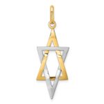 14K and White Rhodium Elongated Star Of David Charm - Image 4