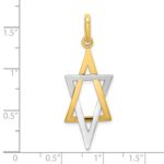 14K and White Rhodium Elongated Star Of David Charm - Image 3