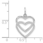 14k White Gold Double Heart Charm - Image 4