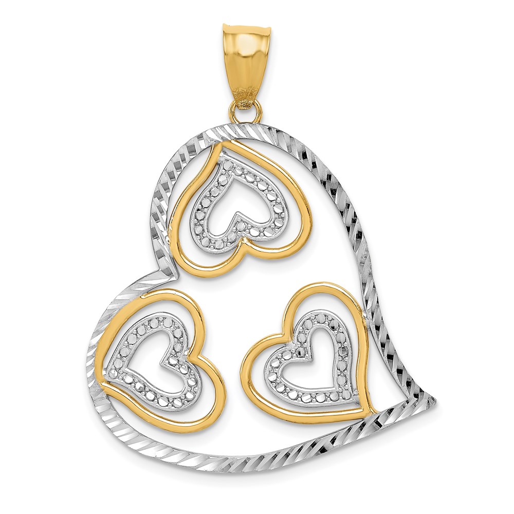 K2553.jpg 14K and White Rhodium Polished Hearts Inside Heart Pendant - Image 1