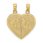14k BEST FRIENDS 2-Piece Break-apart Heart Charm
