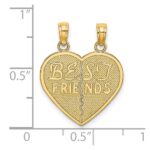14k BEST FRIENDS 2-Piece Break-apart Heart Charm - Image 3