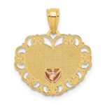 14k Two-tone MOM Heart Pendant - Image 3
