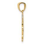 14k and White Rhodium DADDYS PRINCESS with Crown Pendant - Image 2