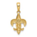 14k Small Fleur-De-Lis Pendant - Image 3