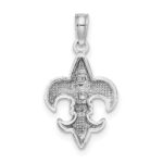 14K White Gold 2-D Small Fleur de Lis Charm - Image 3