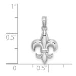 14K White Gold 2-D Small Fleur de Lis Charm - Image 4
