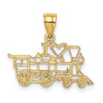14k I HEART Train Engine Charm