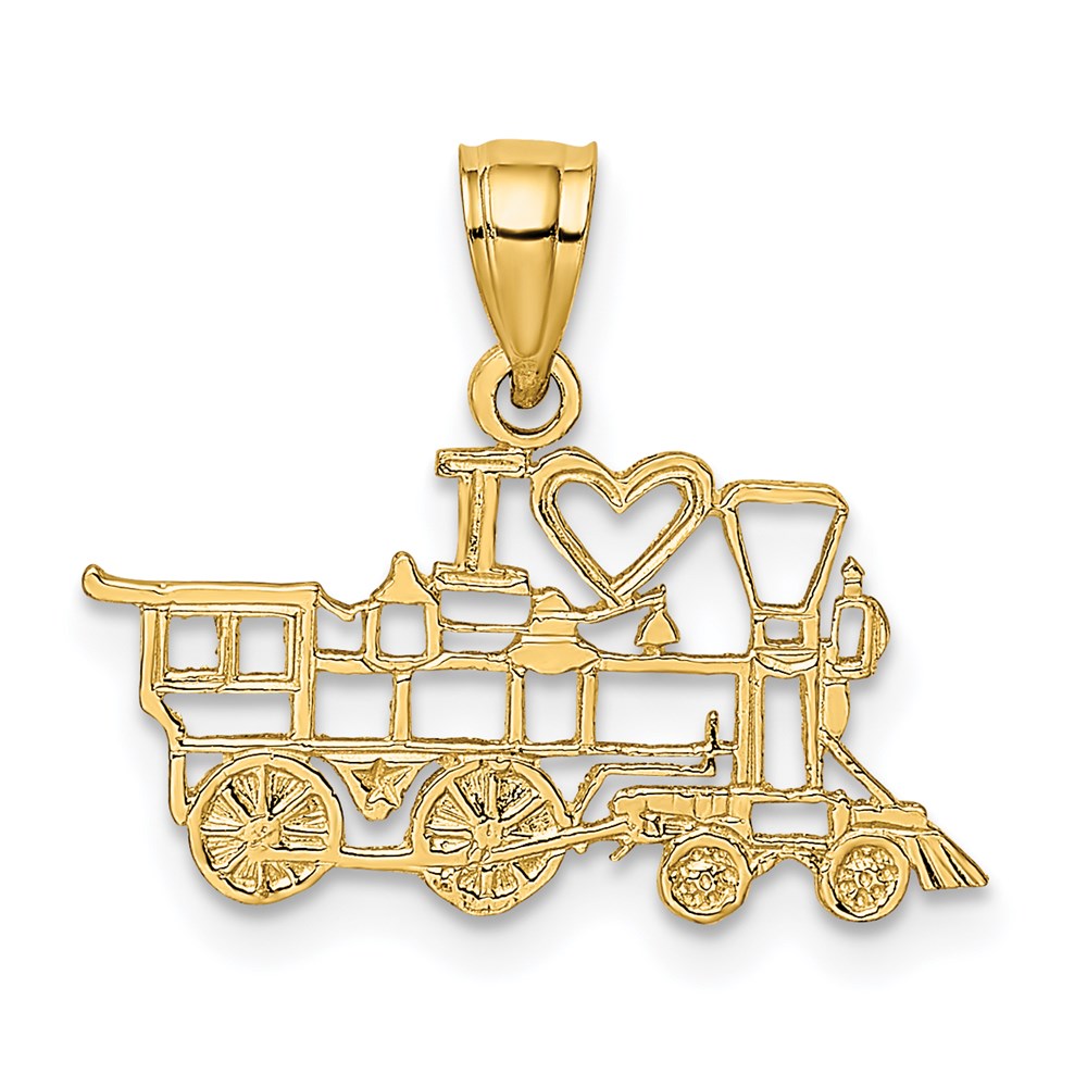 K2813.jpg 14k I HEART Train Engine Charm - Image 1