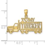 14k I HEART MY TRUCKER Truck Pendant - Image 3