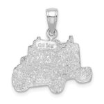 14K White Gold Semi Truck Cab Pendant - Image 3