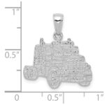 14K White Gold Semi Truck Cab Pendant - Image 4