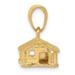 14k 3-D Log Cabin Pendant - Image 2