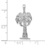 14K White Gold Palm Tree Pendant - Image 4
