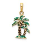 14k 3-D Enameled Palm Trees Pendant - Image 3