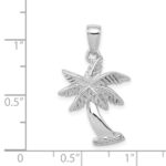 14k White Gold Palm Tree Pendant - Image 4