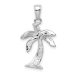 14K White Gold Palm Tree Pendant - Image 3