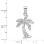 14K White Gold Palm Tree Pendant - Image 4
