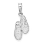 14k  3-D White Gold Flip Flops Pendant - Image 3