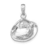 14K White Gold Medium Clam Shell Pendant - Image 4