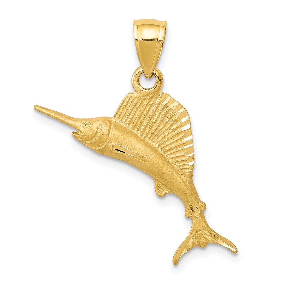 K3035.jpg 14K Sailfish Pendant - Image 1