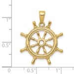 14K  3-D Ships Wheel Pendant - Image 4