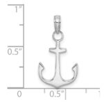 14K White Gold 2-D Polished Anchor Charm - Image 3