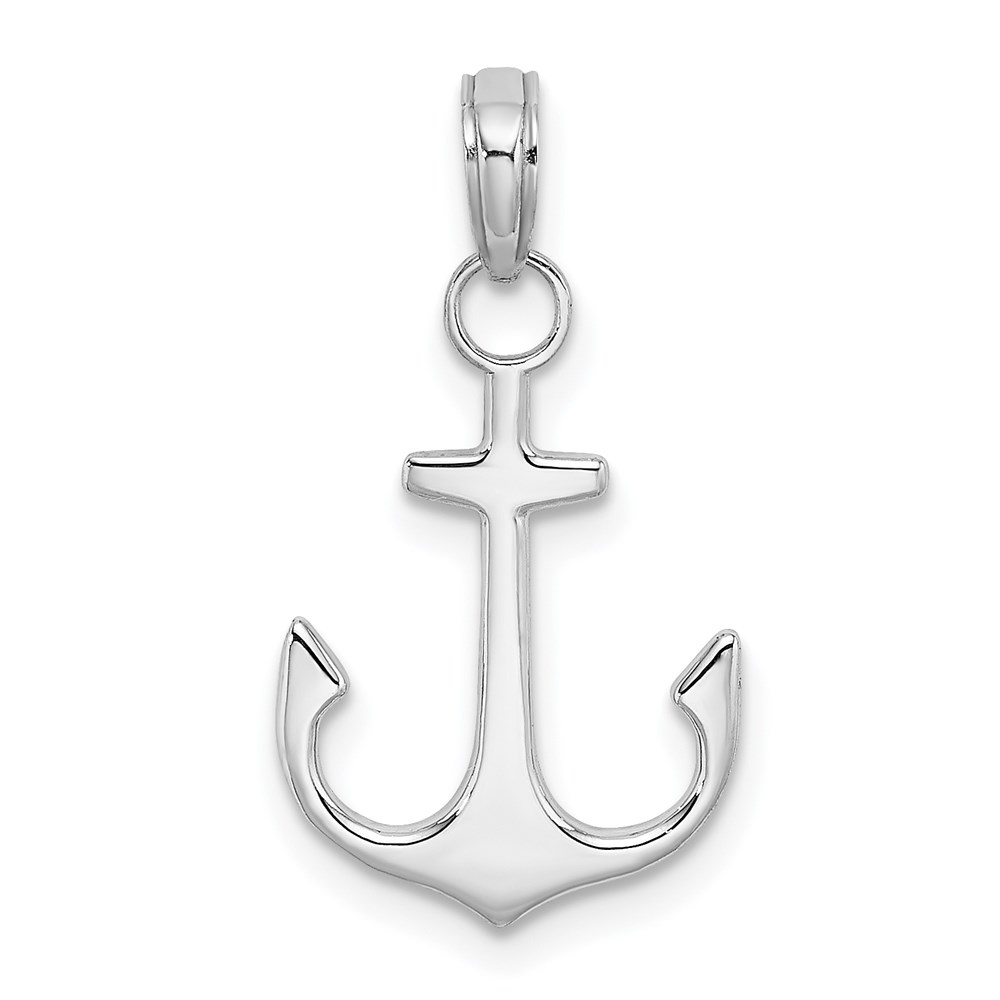 K3075W.jpg 14K White Gold 2-D Polished Anchor Charm - Image 1